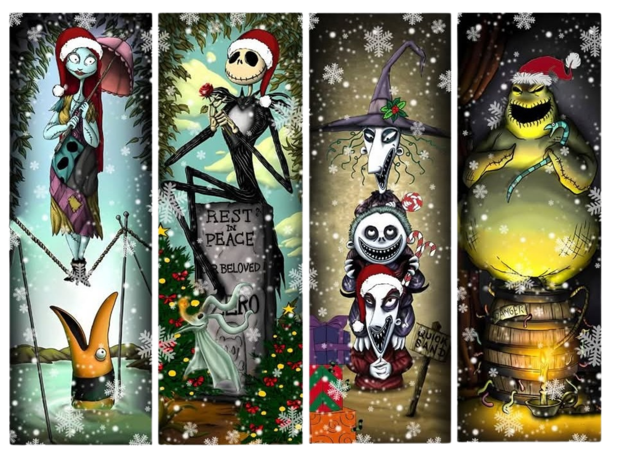 4 PANEL NIGHTMARE BEFORE CHRISTMAS