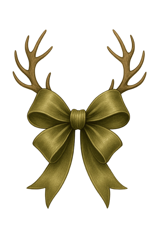 GREEN BOW WITH ANTLERS