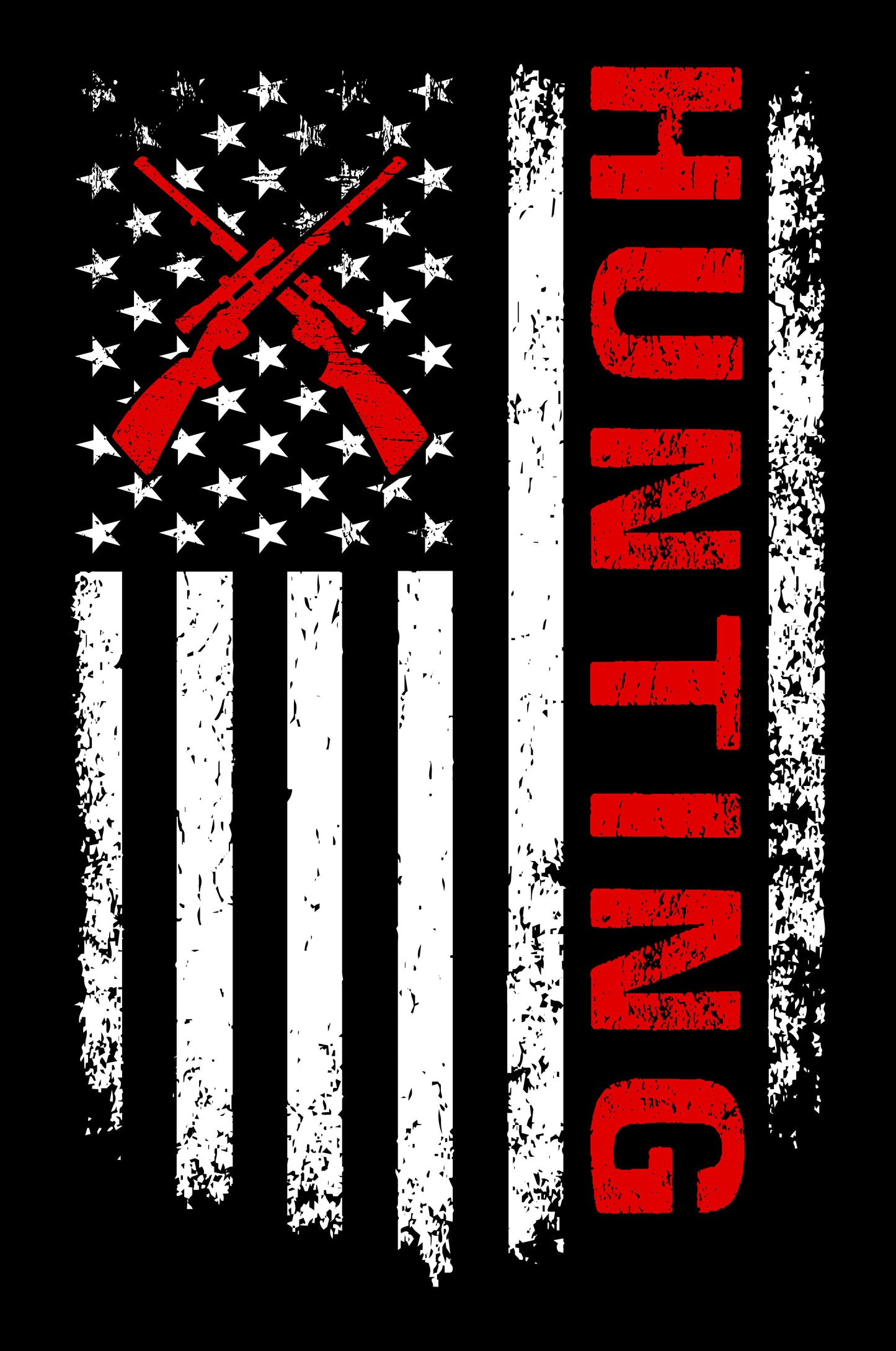 HUNTING WITH GUNS ON AMERICAN FLAG