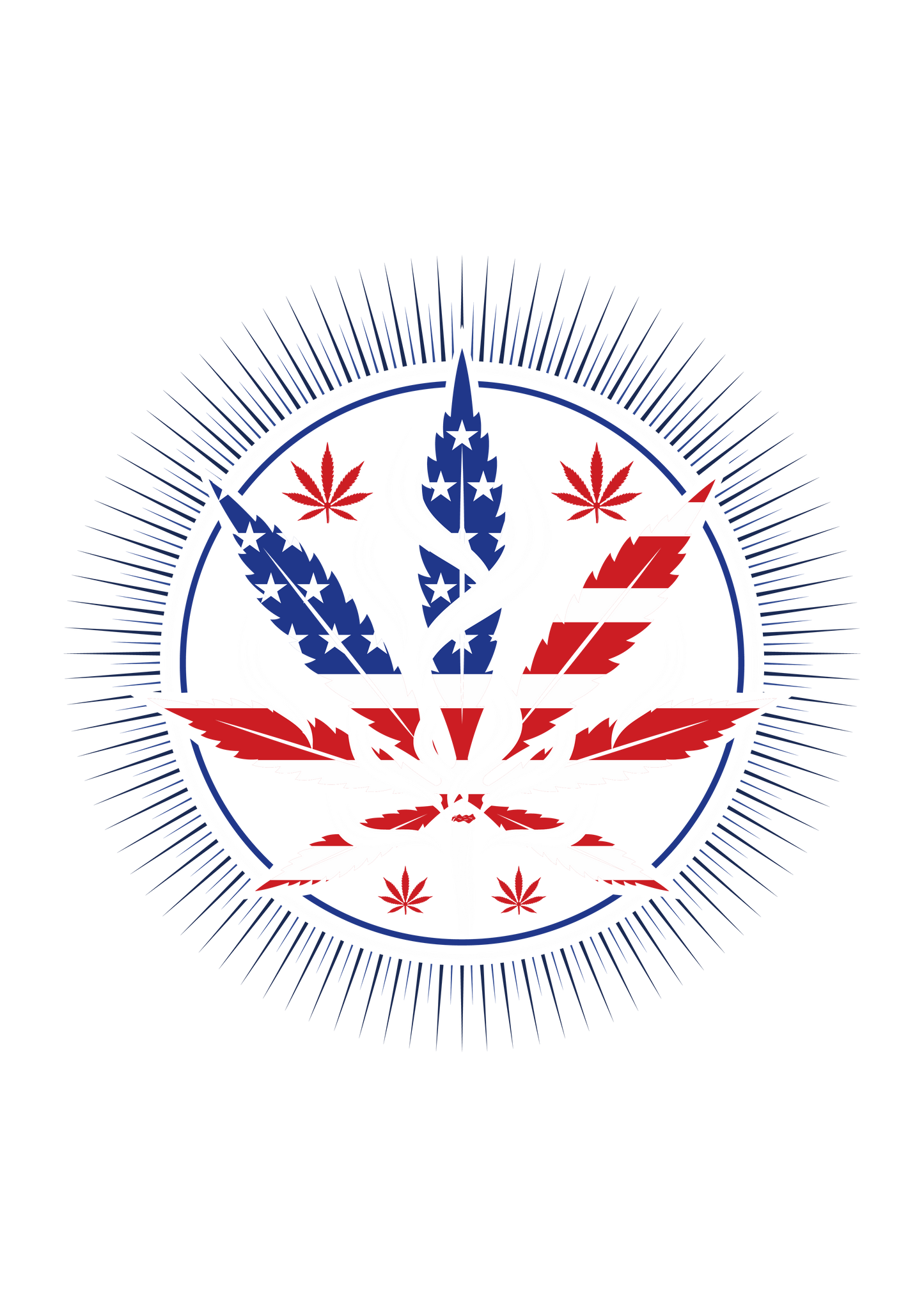 RED WHITE AND BLUE LEAF