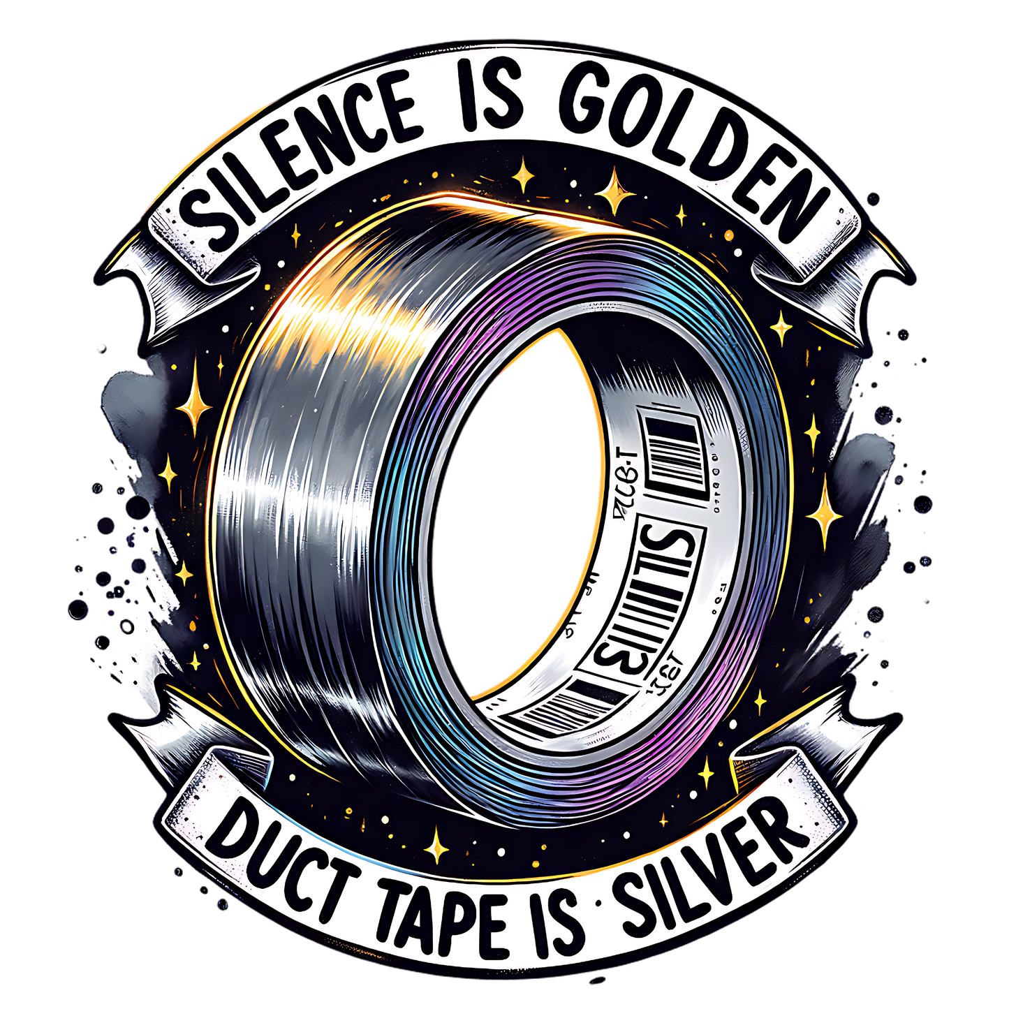SILENCE IS GOLDEN DUCT TAPE ROLL