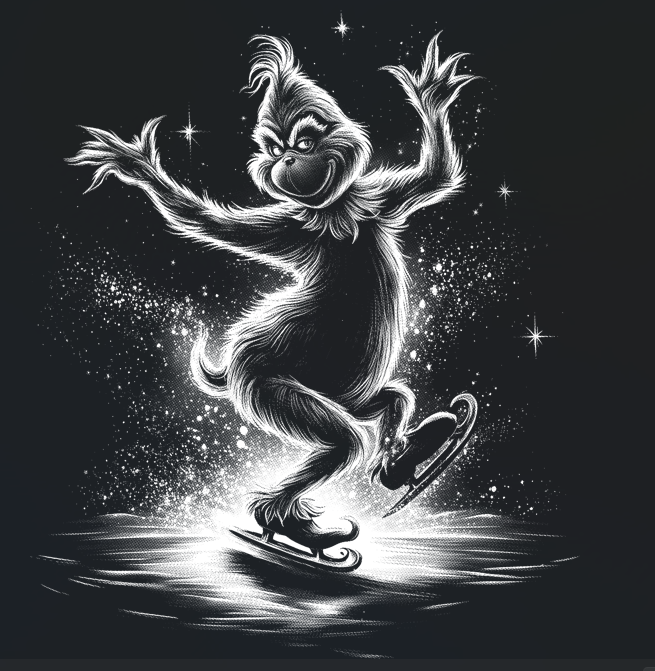 WHITE GRINCH SKATING