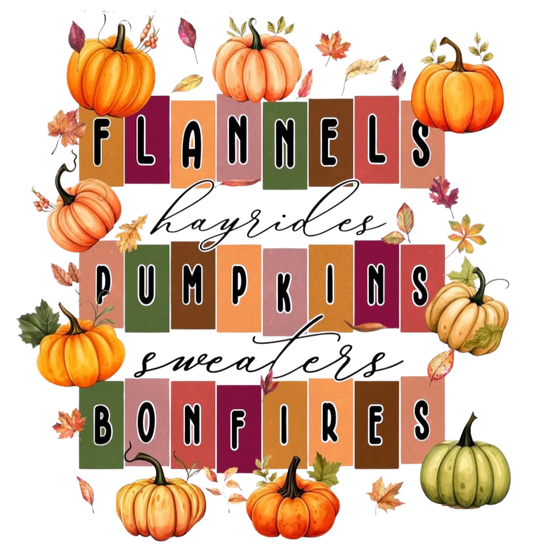 FLANNELS PUMPKINS BONFIRES