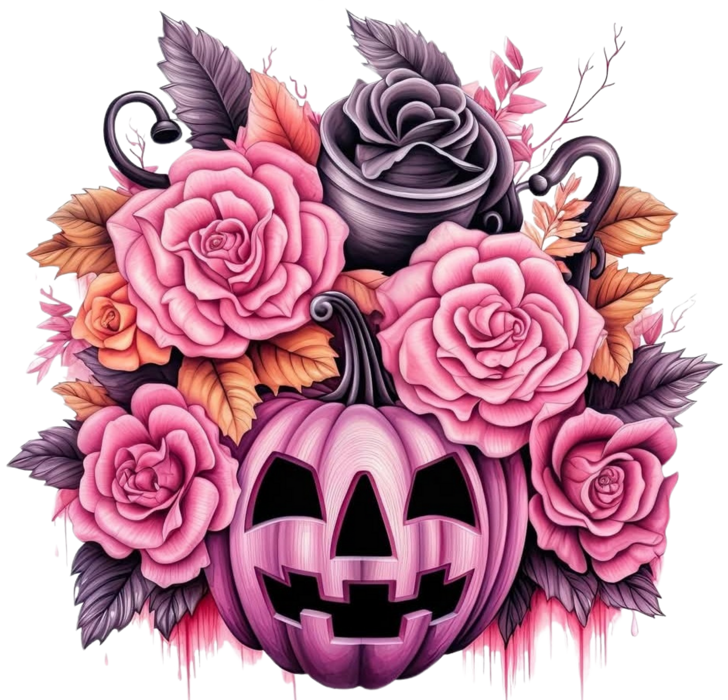 PUMPKIN WITH FLOWERS