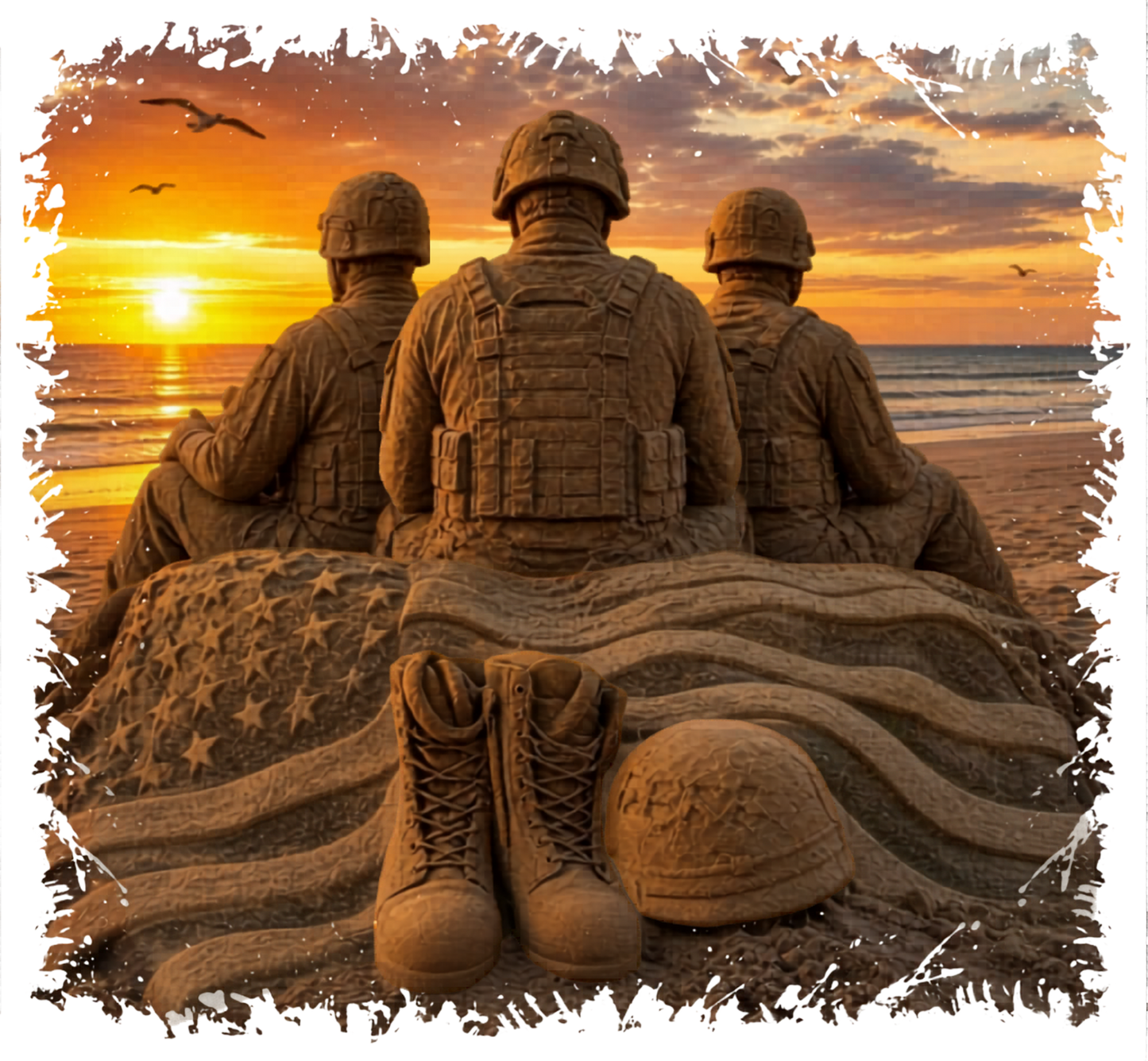 SOLDIERS ON A BEACH