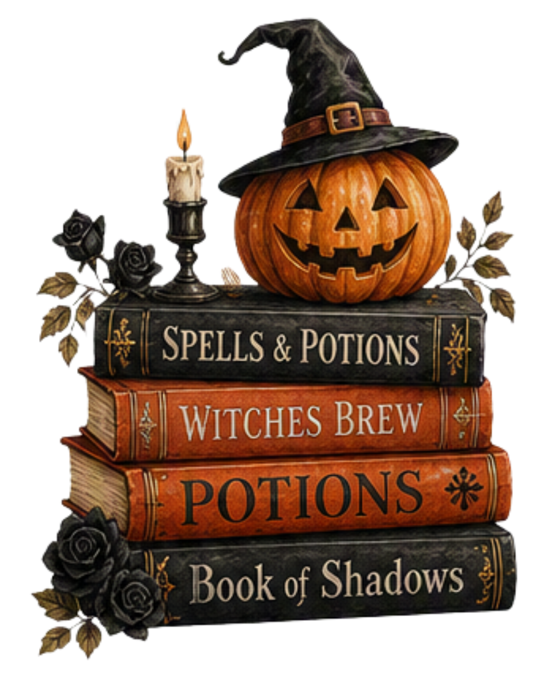 PUMPKIN HALLOWEEN BOOKSTACK