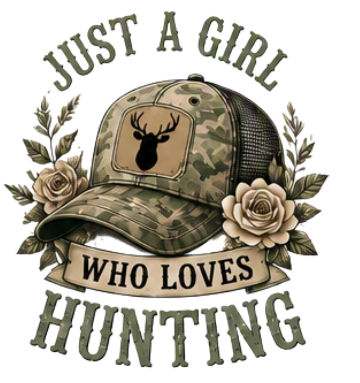 GREEN JUST A GIRL WHO LOVES HUNTING (Copy)