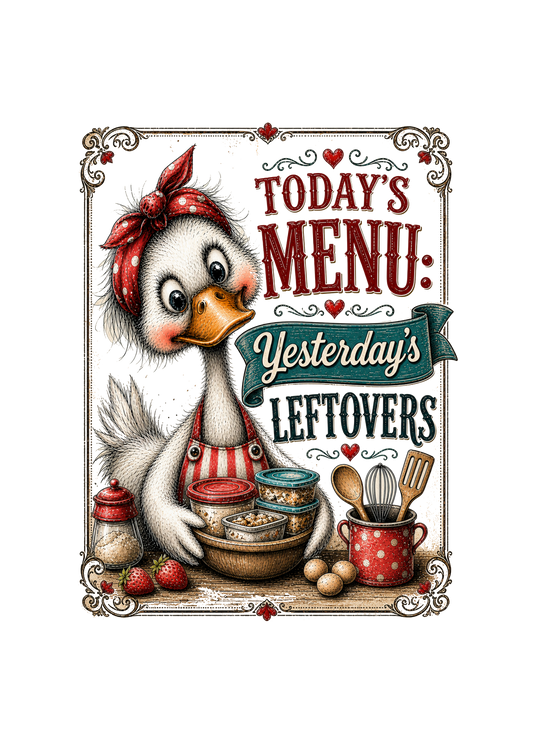 TODAY'S MENU IS YESTERDAY'S LEFTOVERS