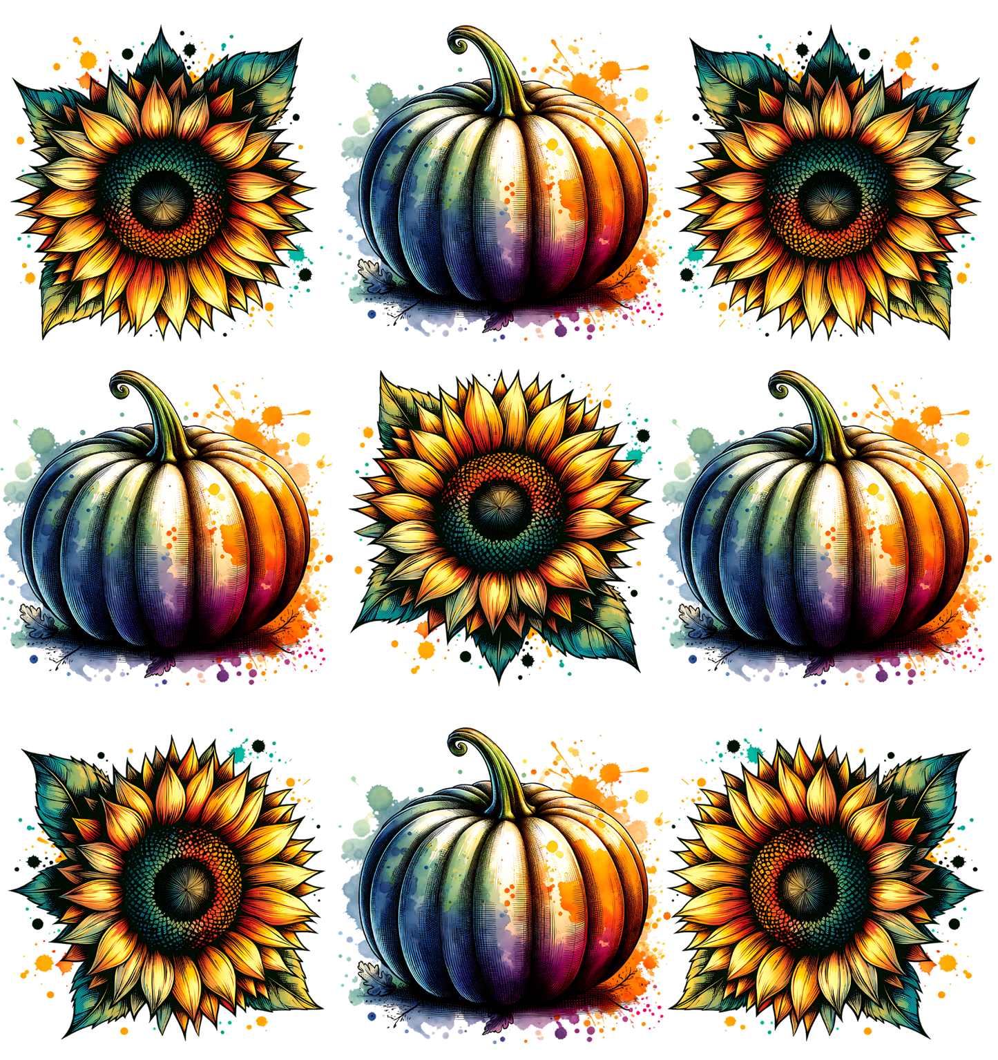 PUMPKINS AND SUFLOWERS