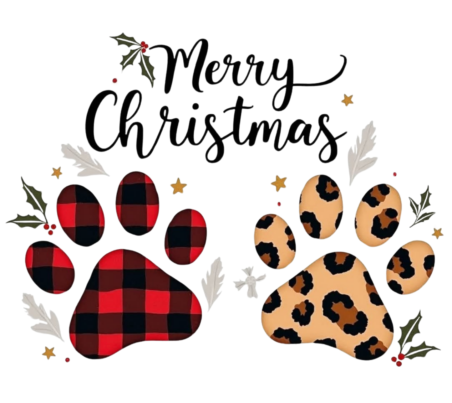 MERRY CHRISTMAS PAW PRINTS