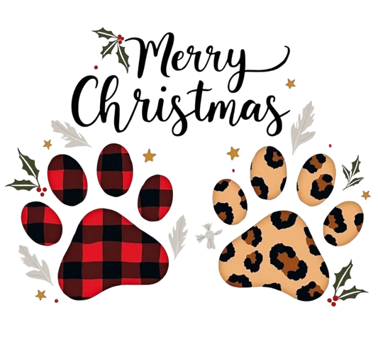 MERRY CHRISTMAS PAW PRINTS