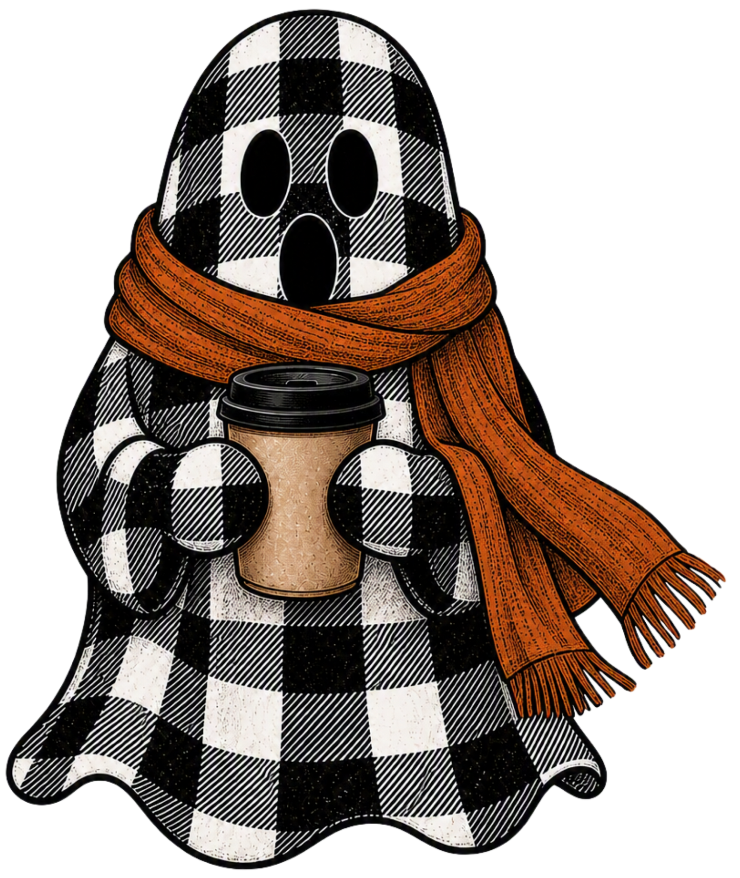 PLAID GHOST WITH SCARF