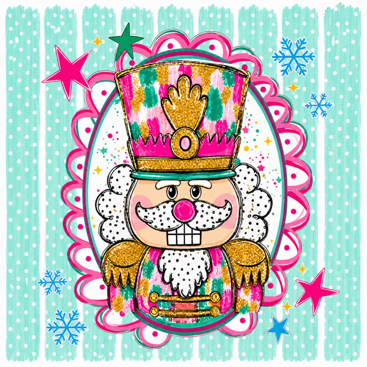 PASTEL NUTCRACKER WITH STRIPES