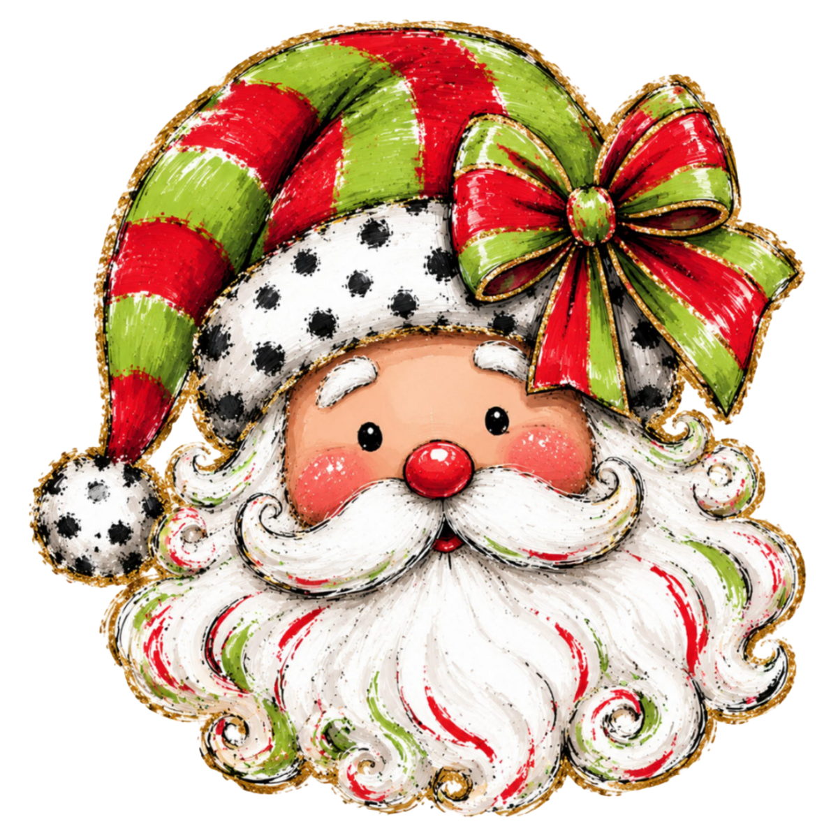SANTA RED AND GREEN HAT