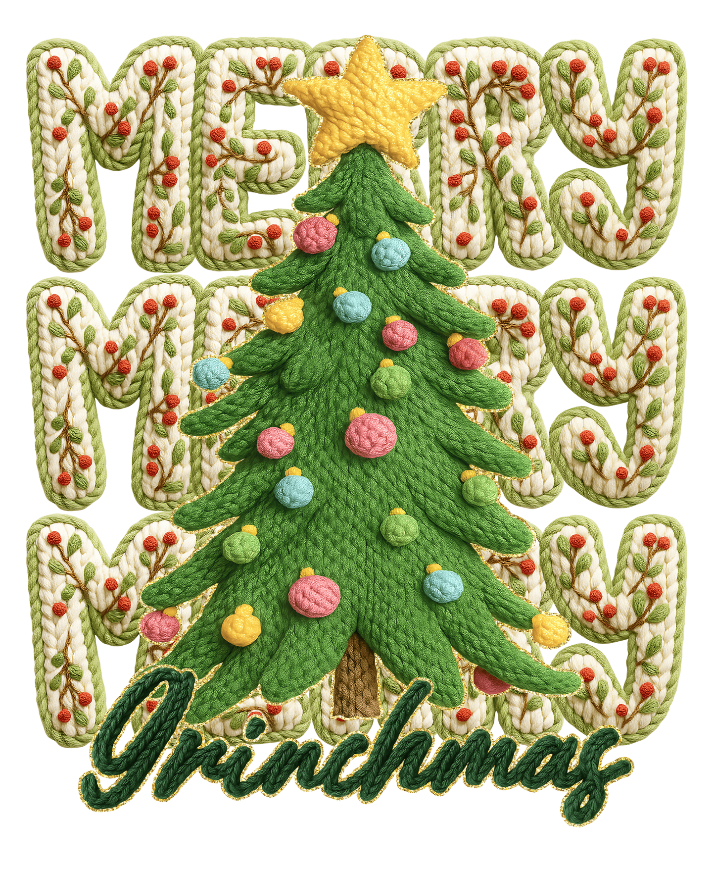 FAUX YARN MERRY GRINCHMAS