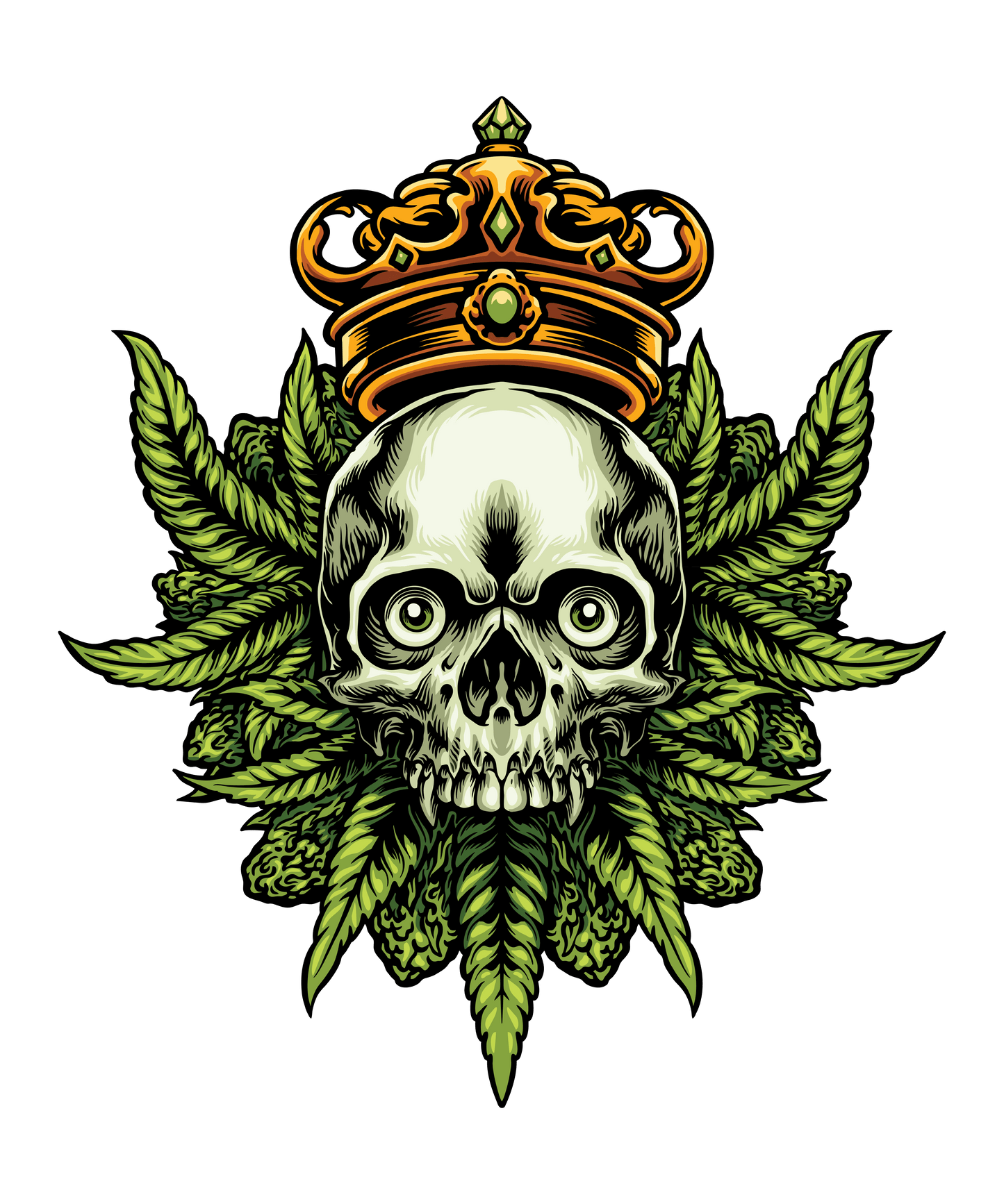 SKULL ON LEAVES