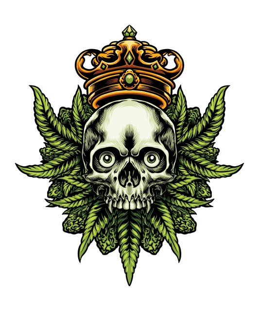 SKULL ON LEAVES