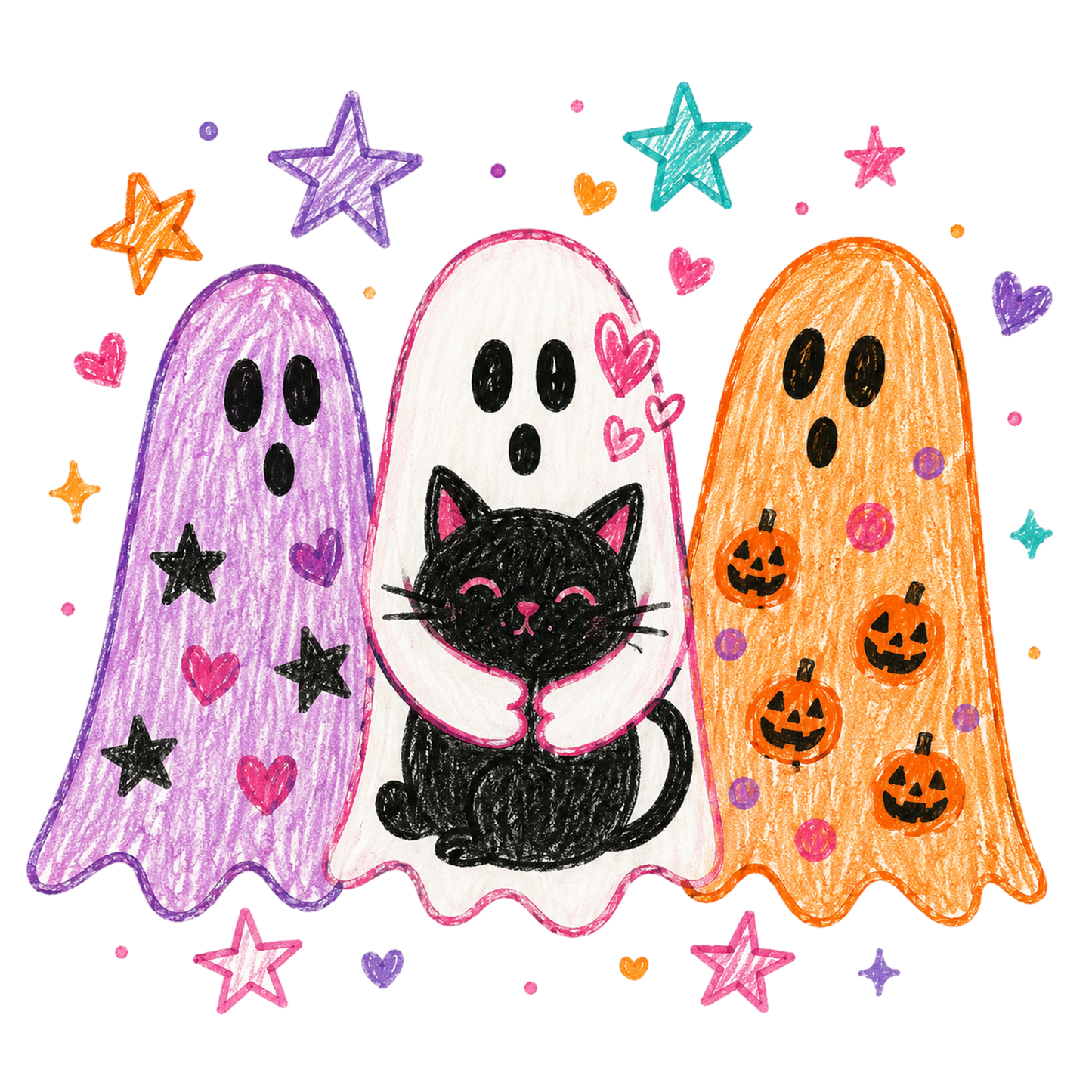 3 GHOSTS WITH CAT